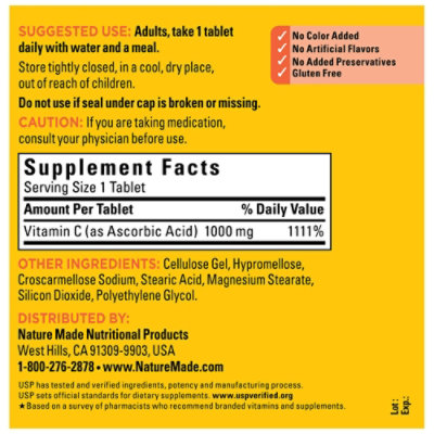 Nature Made Vitamin C Tabs 1000 Mg - 300 Count - Image 4