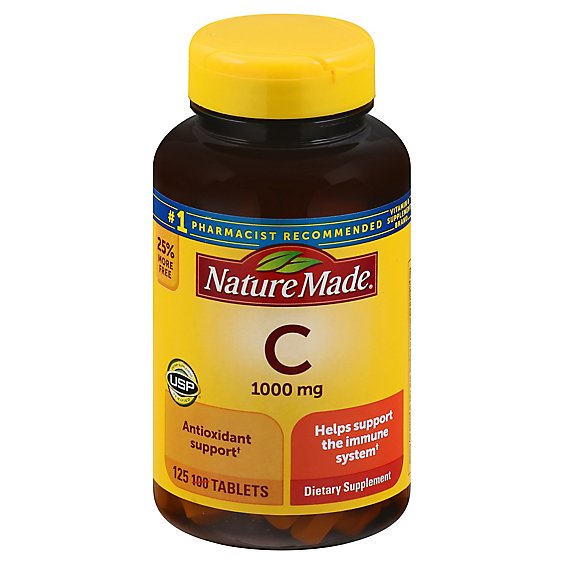 Nature Made Dietary Supplement Tablets Vitamin C 1000 mg - 125 Count