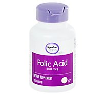Signature Care Folic Acid 400mcg Dietary Supplement Tablet - 250 Count