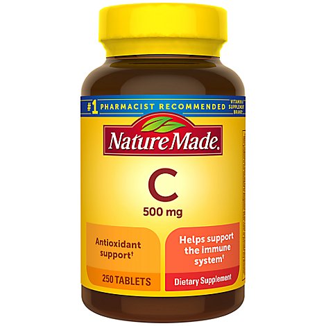 Nature Made Dietary Supplement Caplets Vitamin C 500 mg - 250 Count