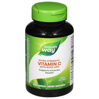 Natures Way Vitamin C-1000 with Rose Hips Capsules - 100 Count - Image 1
