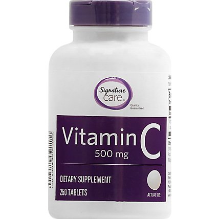 Signature Care Vitamin C 500mg Dietary Supplement Tablet - 250 Count - Image 2
