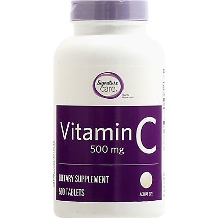 Signature Care Vitamin C 500mg Dietary Supplement Tablet - 500 Count - Image 2