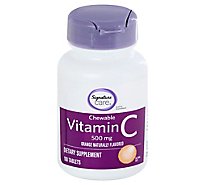 Signature Care Vitamin C 500mg Orange Chewable Dietary Supplement Tablet - 100 Count