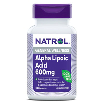 Natrol Alpha Lipoic Acid 600 mg Capsules - 30 Count - Image 2