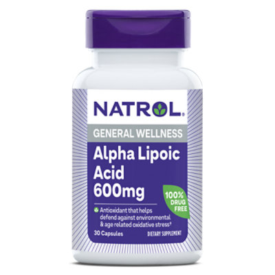 Natrol Alpha Lipoic Acid 600 mg Capsules - 30 Count - Image 1