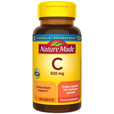 Nature Made Dietary Supplement Caplets Vitamin C 500 mg - 100 Count - Image 1