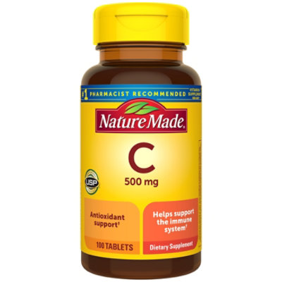 Nature Made Dietary Supplement Caplets Vitamin C 500 mg - 100 Count