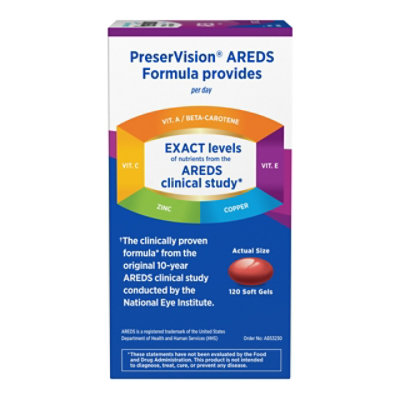 PreserVision AREDS 2 + Multivitamin 2-in-1 Eye Softgel Tablets - 120 Count - Image 2