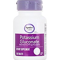Signature Care Potassium Gluconate 99mg Dietary Supplement Caplets - 100 Count - Image 2