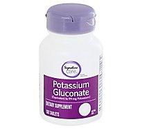 Signature Care Potassium Gluconate 99mg Dietary Supplement Caplets - 100 Count