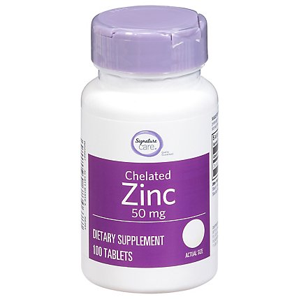 Signature Care Zinc 50mg Dietary Supplement Tablet - 100 Count - Image 2