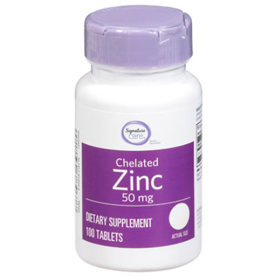 Signature Select/Care Zinc 50mg Dietary Supplement Tablet - 100 Count