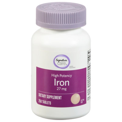 Signature Select/Care Iron 27mg High Potency Dietary Supplement Tablet - 250 Count - Image 3