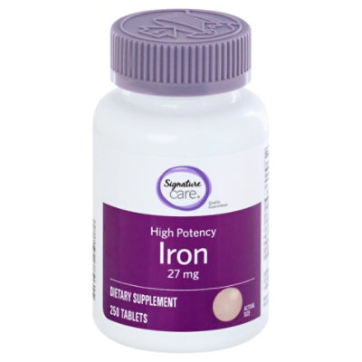 Signature Select/Care Iron 27mg High Potency Dietary Supplement Tablet - 250 Count