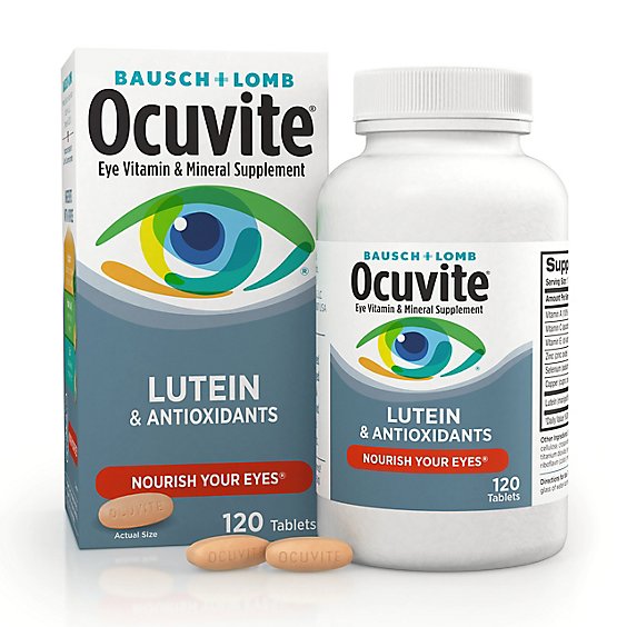 Bausch + Lomb Ocuvite Eye Vitamin & Mineral Supplement Tablets with Lutein - 120 Count