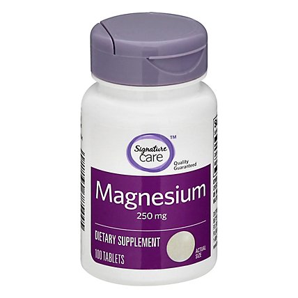 Signature Care Magnesium 250mg Dietary Supplement Tablet - 100 Count - Image 3
