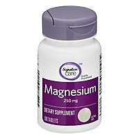 Signature Care Magnesium 250mg Dietary Supplement Tablet - 100 Count - Image 1