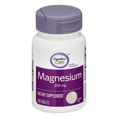 Signature Care Magnesium 250mg Dietary Supplement Tablet - 100 Count