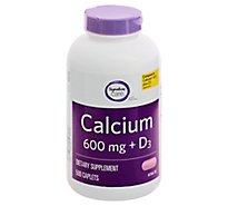 Signature Care Calcium 600mg With Vitamin D3 800IU Dietary Supplement Tablet - 500 Count