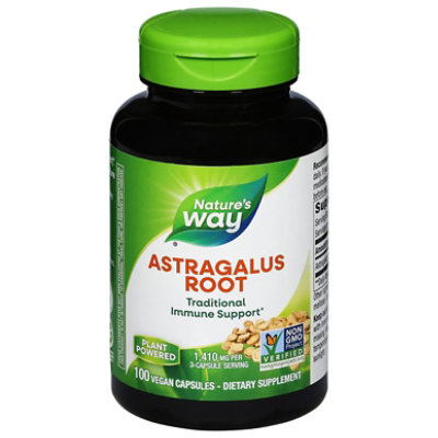 Natures Way Astragalus Root Certified 470 mg Capsules - 100 Count - Image 1