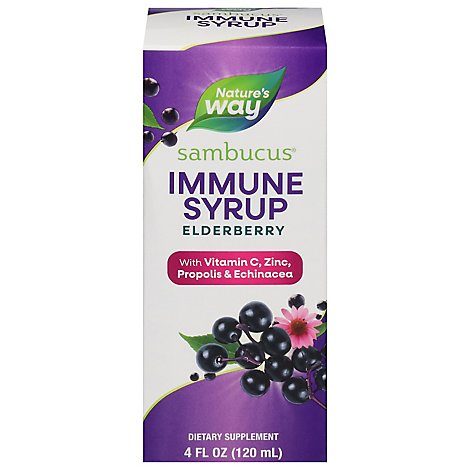 Natures Way Sambucus Immune Standardized Elderberry Syrup - 4 Oz