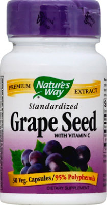 Natures Way Grape Seed Standardized Capsules - 30 Count - Image 2