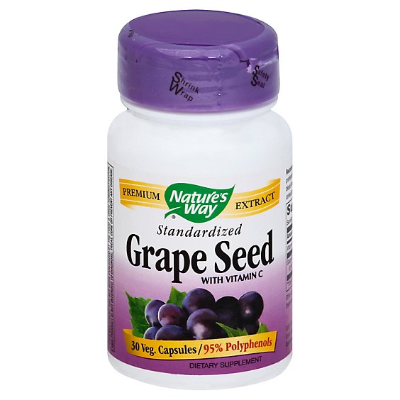 Natures Way Grape Seed Standardized Capsules - 30 Count