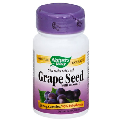 Natures Way Grape Seed Standardized Capsules - 30 Count - Image 1