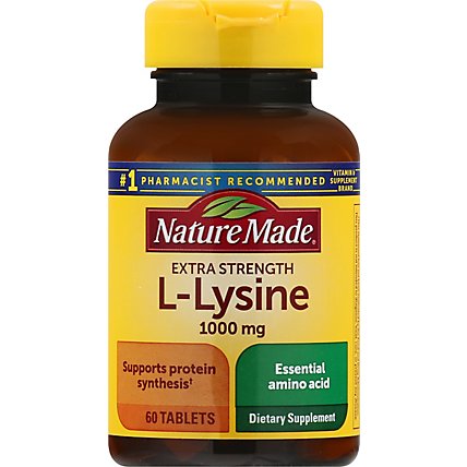 Nature Made Dietary Supplement Tablets L-Lysine 1000 mg - 60 Count - Image 2