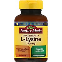 Nature Made Dietary Supplement Tablets L-Lysine 1000 mg - 60 Count - Image 2