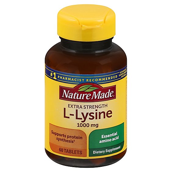 Nature Made Dietary Supplement Tablets L-Lysine 1000 mg - 60 Count