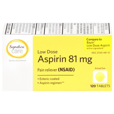 Signature Select/Care Low Dose Aspirin Tablets - 120 Count - Image 2