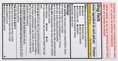 Signature Select/Care Pain Relief Gelcap Acetaminophen 500mg Aspirin Free Extra Strength - 100 Count - Image 6