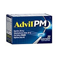 Advil PM Ibuprofen Caplets 200mg Pain Reliever NSAID Nighttime Sleep-Aid - 20 Count - Image 2