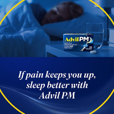 Advil PM Ibuprofen Caplets 200mg Pain Reliever NSAID Nighttime Sleep-Aid - 20 Count - Image 3