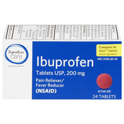 Signature Select/Care Ibuprofen Pain Reliever Fever Reducer USP 200mg NSAID Tablet Blue - 24 Count - Image 3