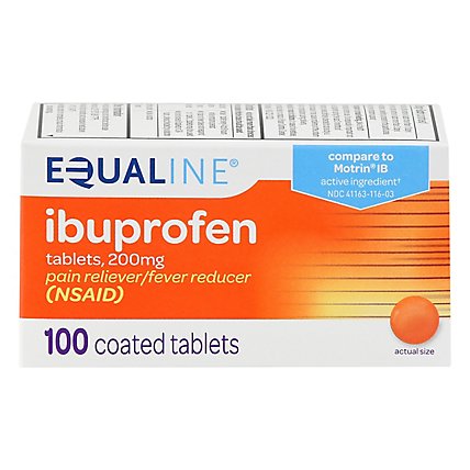 Signature Care Ibuprofen Pain Reliever Fever Reducer USP 200mg NSAID Tablet Blue - 100 Count - Image 3