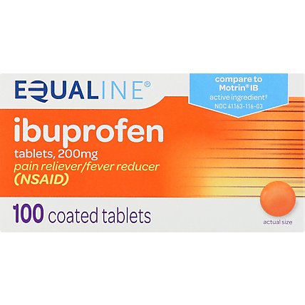 Signature Care Ibuprofen Pain Reliever Fever Reducer USP 200mg NSAID Tablet Blue - 100 Count - Image 2