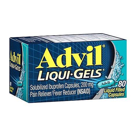 Advil Liqui-Gels Ibuprofen Capsules 200mg Liquid Filled - 80 Count