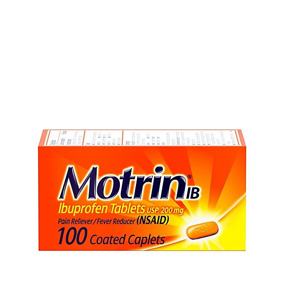 Motrin Ibuprofen Caplets 200 mg Coated - 100 Count