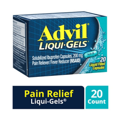 Advil Liqui-Gels Pain Reliever Fever Reducer Liquid Filled Capsule 200mg Ibuprofen - 20 Count - Image 1