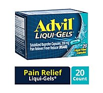 Advil Liqui-Gels Pain Reliever Fever Reducer Liquid Filled Capsule 200mg Ibuprofen - 20 Count