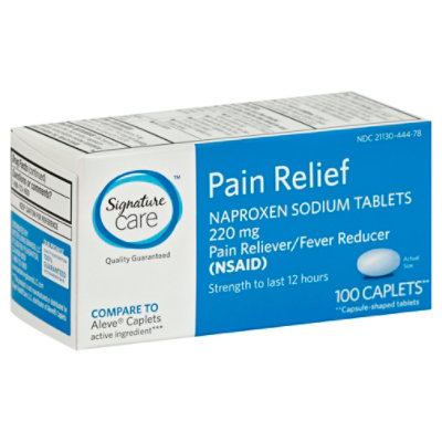 Signature Care Naproxen Sodium Pain Reliever Fever Reducer 220mg NSAID
