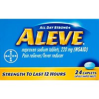 Aleve Naproxen Sodium Tablets 220mg Pain Reliever Fever Reducer - 24 Count - Image 2