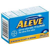 Aleve Naproxen Sodium Tablets 220mg Pain Reliever Fever Reducer - 24 Count - Image 1