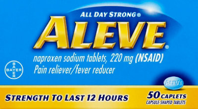 Aleve Naproxen Sodium Tablets 220mg Pain Reliever Fever Reducer - 50 Count - Image 2