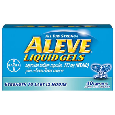 Aleve Naproxen Sodium Tablets 220mg Pain Reliever Fever Reducer - 40 Count