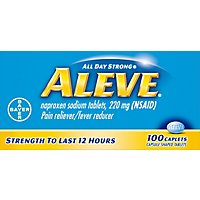 Aleve Naproxen Sodium Tablets 220mg Pain Reliever Fever Reducer - 100 Count - Image 2