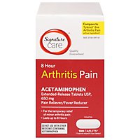 Signature Care Pain Relief Arthritis Caplet Acetaminophen 650mg Fever Reducer - 100 Count - Image 3